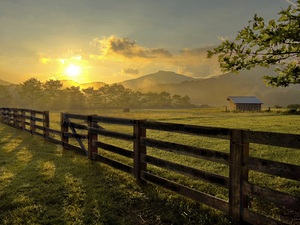 Sunrise Over The Farm