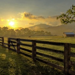 Sunrise Over The Farm