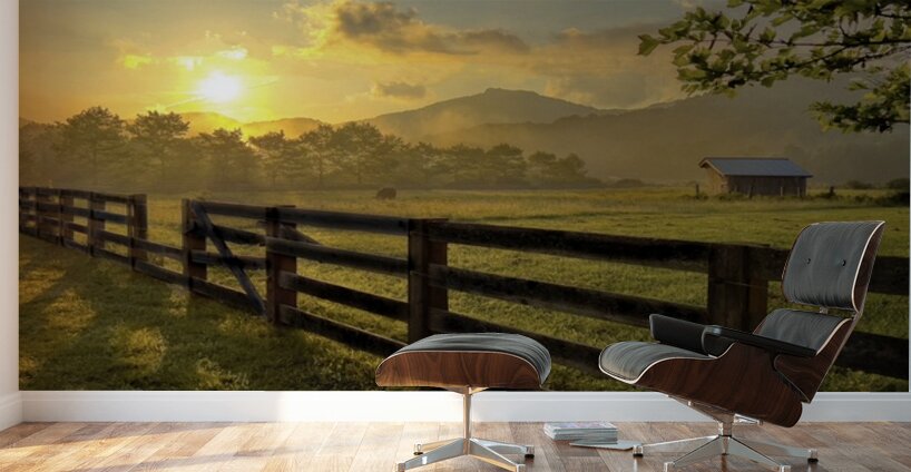 Sunrise Over The Farm Wall Murals