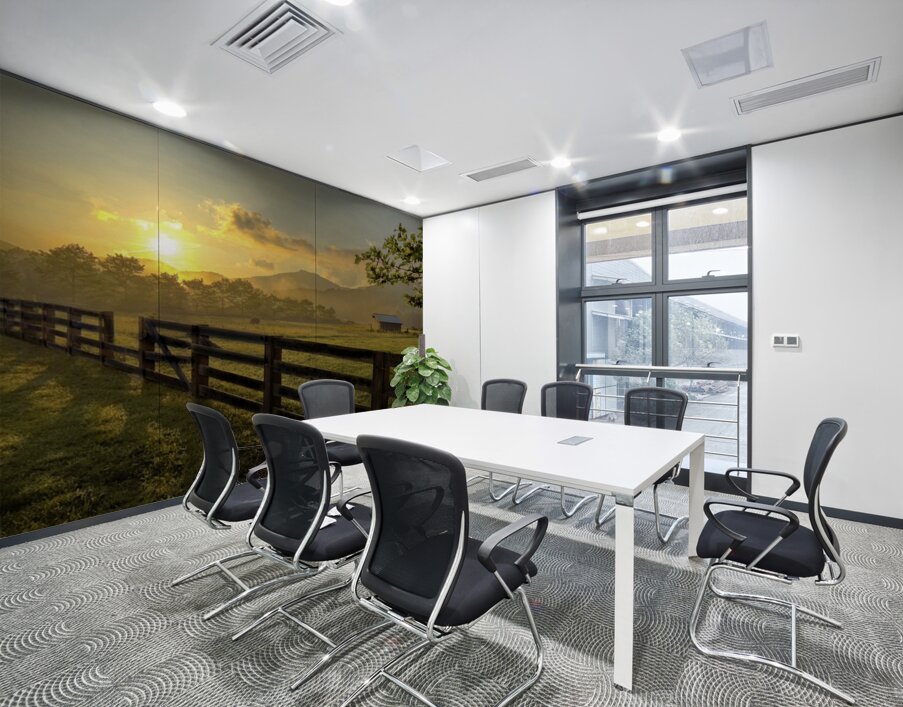 Sunrise Over The Farm Wall Printing